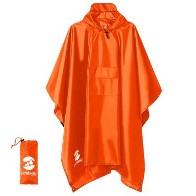 China Multifunctional Rain Poncho For Adult With Carry Bag Solid Color Single Person Outdoor Rain Poncho Waterproof Clothes for sale