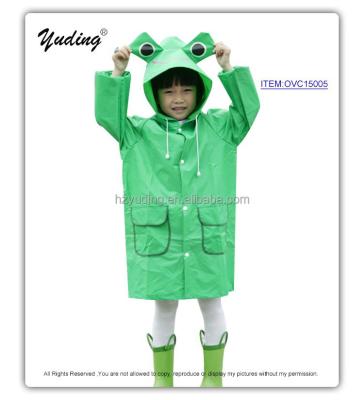 China Polyester& PVC OVC15005 Polyester &PVC Mixed Materials 2015 New Design Rain Coat For Kids for sale