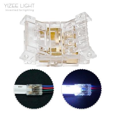 China Casas transparentes IP20 4PIN RGB COB Conector de tira LED PCB a conectores de cable en venta