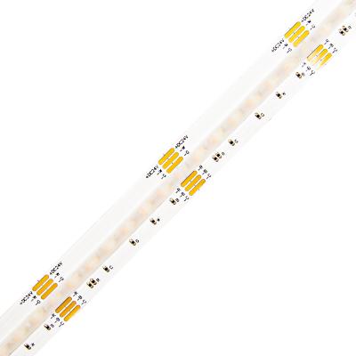 中国 12mm RGB CCT COB LED ストライプ DC 24V RGB LED ストライプ ドット フリー RGBWW ライトテープ 販売のため