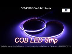 12mm rgb cct cob led strip dc 24v rgb led strip dot free rgbww light tape