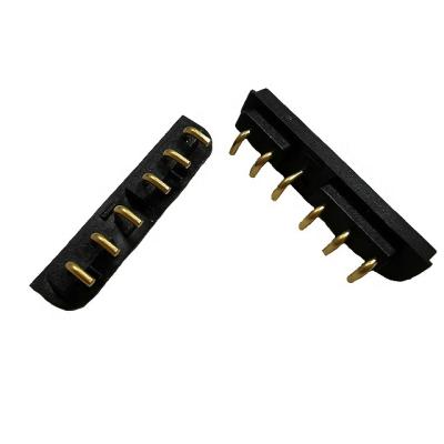 China Magnetic Electrommunication Connector Metal 6 Pin Power Load Pogo Right Angle Female Pin for sale