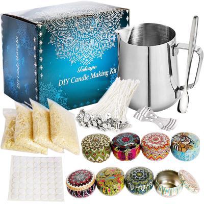 China DIY Soy Wax Scented Soy Wax Candles Making Kit Deliveries In Tins Christmas Gift Set for sale