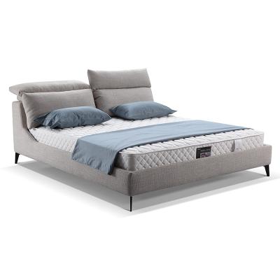 China Factory Directly Modern Minimalist Gray Double Bed Beds Bedroom Furniture Set King Size Wood Frame Fabric for sale