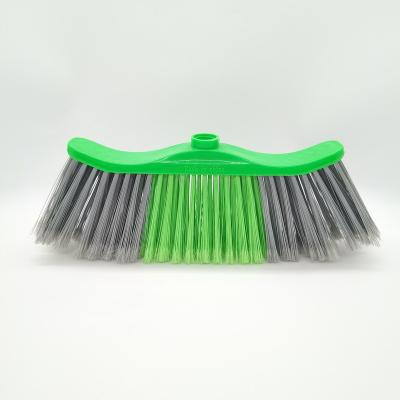 China Home F0044 House Hold Cleaning Brush Green Cleaning Sweep Broom Soft Brush Plastic Broom Head for sale