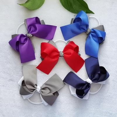 China Fashion Design Sweet 4 Inch Ribbon Bowknot Hair Bow Creative Hair Tie Kids Girls Hair Bands for sale