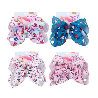 China Big size unicorn jojo unicorn hair bow ribbon hair bows kids hair accessories for sale