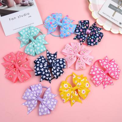 China 20 color ribbon baby hair accessories children's floral fish tail hair bow hair rope ring circle156 for sale