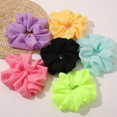 China Colorful Baby Decoration Chiffon Scrunchies Hair Ties, Elastic Oversized Fashion Scrunchie Wrap for sale