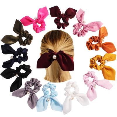 China Free Shipping Ladies Hair Decoration Rabbit Ear Hair Accessories Scrunchies Rabbit Ear Scrunchies for sale