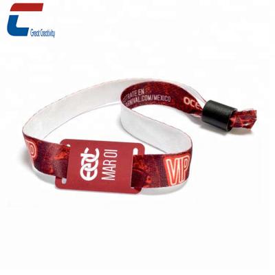 China Professional waterproof rfid wristband / waterproof nfc ticket woven wristband, wristband with QR code for sale