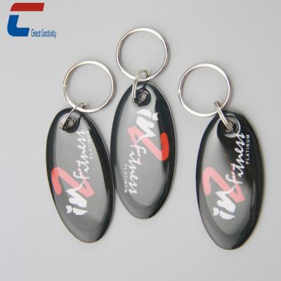 China Custom shape passive rfid epoxy coating card around nfc key chain dog tag 35* 35 mm or Customizied for sale