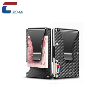 China Fashion Best Seller Credit Card Protector Money Clip Wallet Carbon Fiber Credit Card Holder RFID Blocking for sale