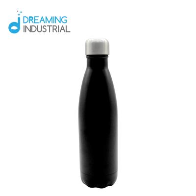 China Matte Black 500ml Coke Bottle Stainless Steel Viable Thermal Bottle For Laser Engraving for sale