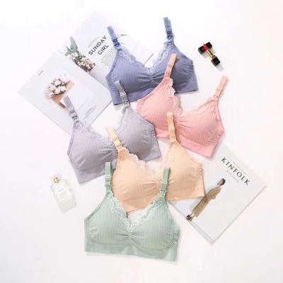 China Front Open Breastfeeding Bra Thin Pregnant Women Breathable Modal Seamless Wire Free Soft Care Bras for sale