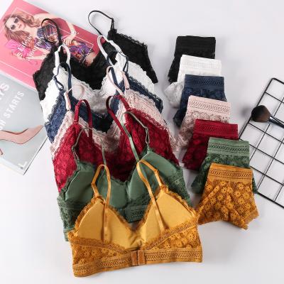 China Breathable women lace up bra sets bra and panty sets underwear and bra set for sale