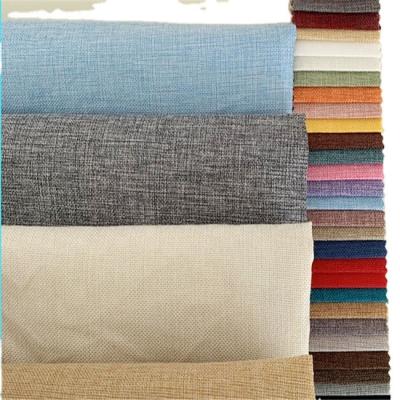 China Waterproof home colorful orange cheap polyester textile 100% oxford linen fabric curtain for sofa living room bedroom office for sale