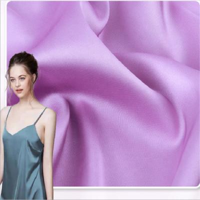 China Viable Colorful Soft Shiny Linen Stretch Silk Mulberry Face Stain Fabric 12mm Matte Fabric For Pajamas Weddings Dress Materials for sale