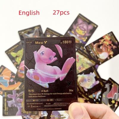 China PVC Pocket Monster Pokemond Cards Rare Metal Gold Sliver Vmax GX Energy Card Charizard Pikachu Collectible Battle Trainer Boys Gift for sale