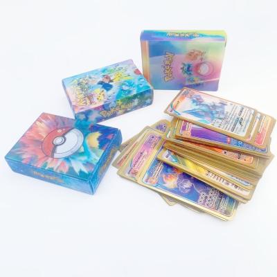 China Morden Push-Monday's Game Cards For Kid's Gift 3D Cards Sale Pokemoned Gold Foil 55 Monster Anime Character Series Sorting Box for sale