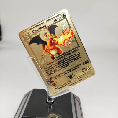 China Gift Certificates/Gaming/Deals/Collections/Souvenirs Rare Charizard Ex Trade Gx Tcg Vmax First Edition Gold Metal Pikachu 1st Black Monday Push Card Original Card Playing Game Cards for sale