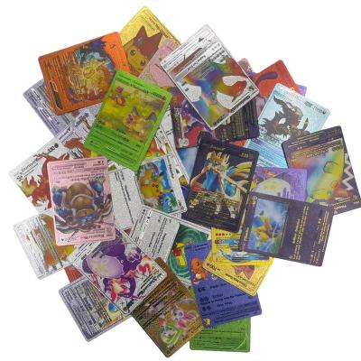 China Plastic 55 Pieces In A Box Gold Push Monday Trading Cards Silver Black Metal Push Monday Cards Charizard for sale