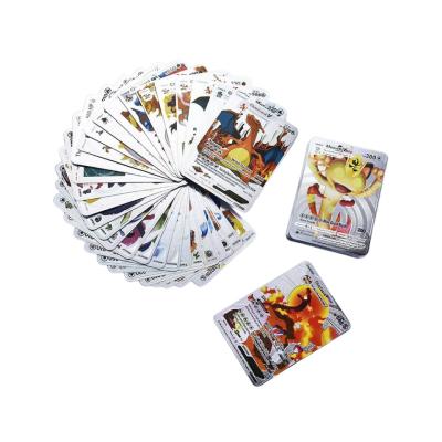 China Entertaiment Playing Cards 55 Pcs French-Spanish Gold Foil Playing Cards Rainbow Vmax Gx Push Monday Black Silver Pokemon Cards for sale