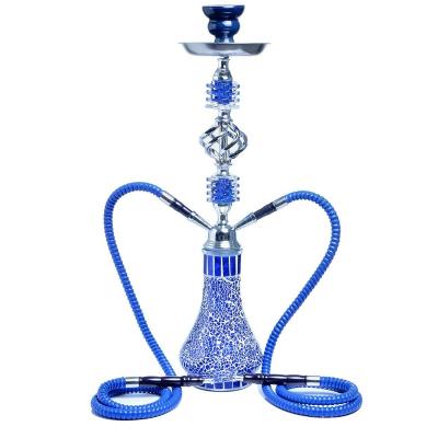 China Durable High Quality Single-tube/Double-hose Hookah Set Stainless Steel Holder Bowl Ceramic Hookah Stylish Glass Hookah for sale