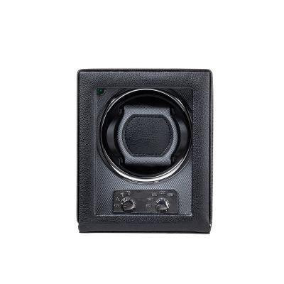 China Safe Black Leather Watch Winder Box Automatic Watch Winder PU Watch Winder for sale