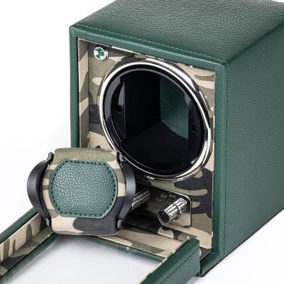 China Automatic PU Watch Winder Box Watch Winder Green Leather Watch Winder Box for sale