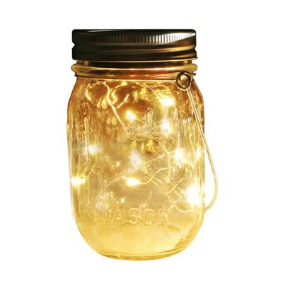 China Residential Solar Mosaic Mason Bottle Jar Light Waterproof Mason Jar Solar String Lights of 30LED Mason Jar Light Colorful LED for sale