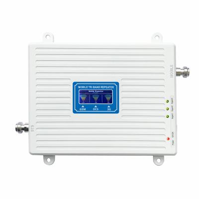 China Indoor Signal Booster 900 1800 2100 MHz Signal Booster GSM WCDMA DCS 2G 3G 4G Triband Mobile Network Repeater for sale