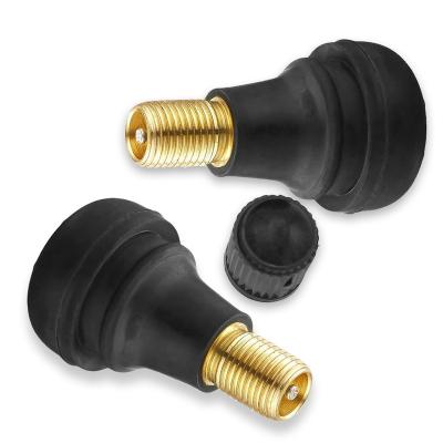 China Easy And Convenient To Install Tire Valve Stem Factory Black TR412 Brass Alloy / Premium EPDM Rubber Aluminum Alloy Snap-in Valve Stems Band Valve Stems for sale