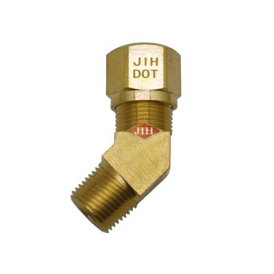 China For 45 Degree SAE DOT Air Brake Brass Fittings MALE TUBE Air Brake Nylon Tube Male Elbow For Nylon Tube OD 1/8