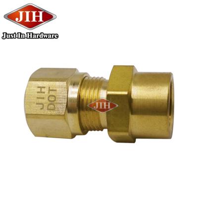 China Air Brake System Tube To Hose Nylon Air Brake Female Female Connector SAE DOT Brass Fittings For Nylon Tube OD 1/8