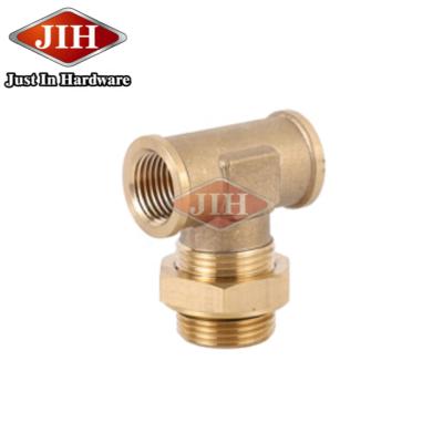 China Metric Brass Male Female Connector DIN DOT Air Brake Copper Brass Tee Fittings For Nylon Tube for sale