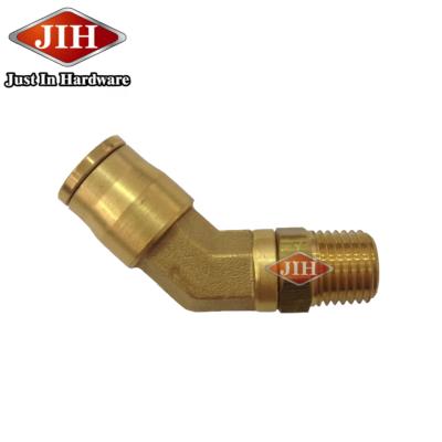 China Hose lines connect metric push to swivel male elbow, push in DIN DOT Air Brake Brass Fittings connector for nylon tubing for sale