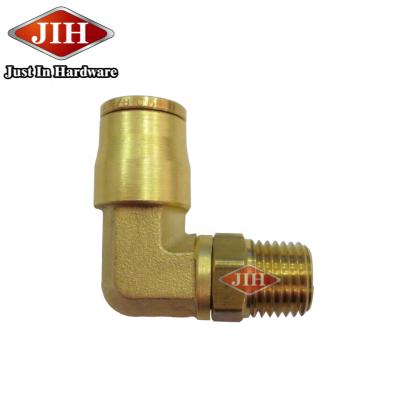 China Hose Lines Connect Metric Push to Swivel Male Elbow Push 90 DIN DOT Air Brake Brass Fittings Elbow for Nylon Tube for sale