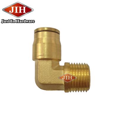 China Hose lines connect metric push to male elbow, push male elbow DIN DOT Air Brake Brass Fittings for nylon tubing for sale