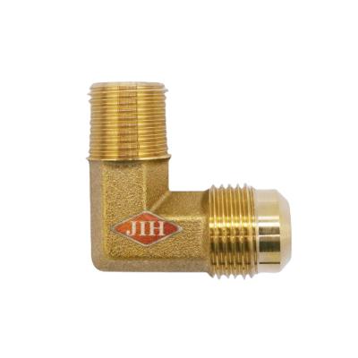 China C36000 Brass Elbow SAE Flared Male 90 45 Degree Flared Fittings , Brass Air Brake Fittings for sale