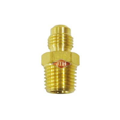 China C36000 Brass Flare To SAE Male Connector , 45 Degree Flared Fittings , Brass Air Brake Fittings for sale