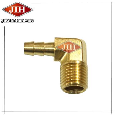 China Brass Pipe Barb Male 90 Degree Elbow, Pipe Brab Fitting for sale