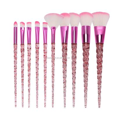 China Angular Blush 9pcs Foundation Powder Eyeshadow Eyebrow Brush for sale