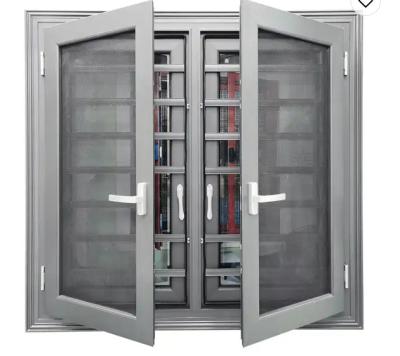 China Magnetic Screen Double Glazed Window Aluminium Casement Windows With Screen for sale