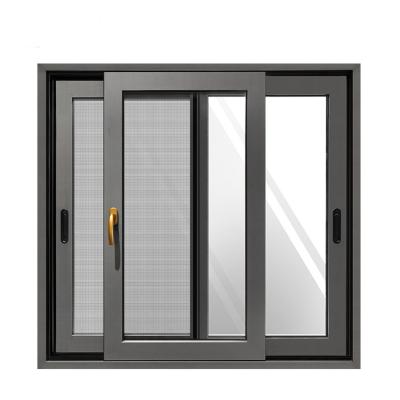 China Magnetic Screen Factory Supply Simple Design Sound Insulation High Pressure Resistance Aluminum Sliding Window for sale