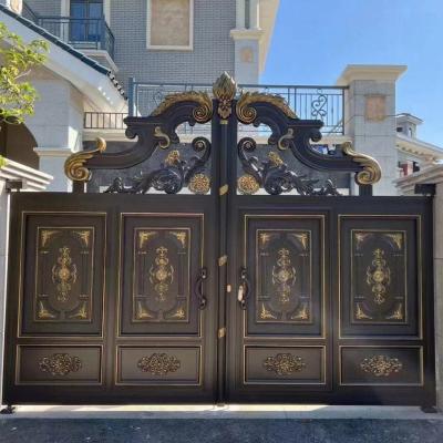 China Traditional Customized new house Villa Doors European Style Cast aluminium Garden gate door for sale