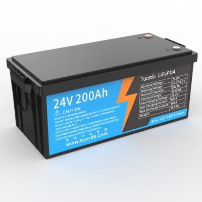 China Batería de litio hierro fosfato de 24 V 25.6 V 200 Ah con 5120Wh de energía y 100A de descarga en venta