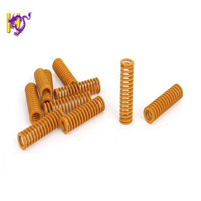 China Factory Custom Small Spiral Light Load Yellow Helical Compression Die Mold Spring for sale