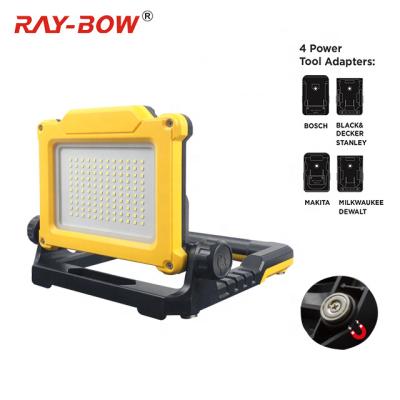 China Tripod Mountable 18V Portable Cordless Construction Light 2500 Lumen Rechargeable Work Light For Workshop for sale