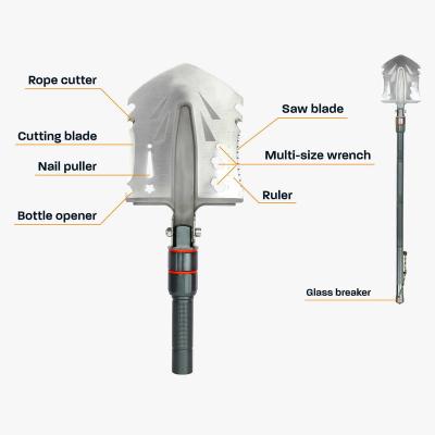 China Multifunctional Folding Shovel Ray-bow Survival Kits Camping Shovel For Camping Hiking for sale